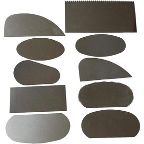 10 Pcs Stainless Steel Clay Tools Set Clay Sculpture Pottery Molding Ceramics Sharp Steel Cutter Tools Metal Tipped Plaster Sculpting Scraper Serrated Edge Cutter Smoother Polisher for DIY Crafts