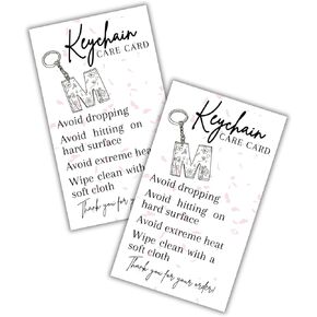 Lashicorn Acrylic Resin Keychain Care Instruction Cards 50pk 2x3.5" Art Business Client Epoxy Thank You for your Purchase Crafters