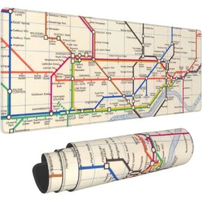 Large Mouse Pad, Desktop Pad,London's Underground Map Keyboard Computer Extended Gaming Mouse Pad with Non-Slip Rubber Base for Work, Game, Home 11.8 X 31.5 Inch(XL)