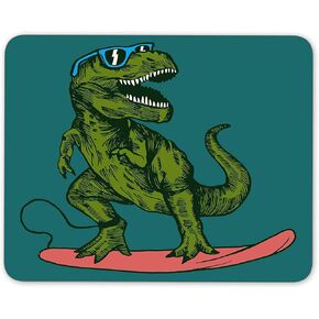 ABin Happy Dinosaur Surfer يرتدي نظارات شمسية رسم لوحة ماوس لوحة ماوس ألعاب لوحة ماوس لوحة ماوس لوحة ماوس مكتب حصيرة ماوس دعم مطاطي غير قابل للانزلاق