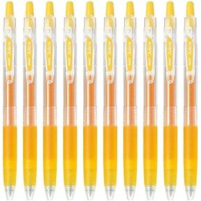 Pilot Juice 0.7mm Gel Ink Ballpoint Pen, Yellow Ink, Value Set of 10