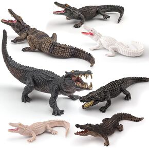 GAICOM Wildlife Jungle Reptiles Animal Figure Playset 7 PCS Crocodile Action Figures Model Toys for Boys Girls Kids