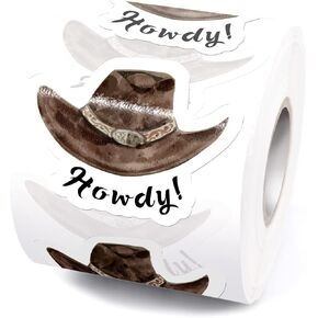 500 PCS Howdy Stickers,Western Cowboy Hat Small Business Stickers,Thank You Sticker,Small Shop Sticker,Howdy Party Stickers, Western Themed Packaging Stickers