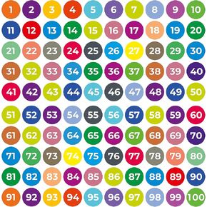 easykart labels 2000 PCS Consecutive Number Stickers 40 Sheets 1-100 Round Colored Labels 1 Inch Round Self Adhesive Vinyl Number Decals for School, Inventory, Storage, Bins, Multi Colour in Kuwait