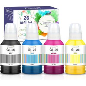 GI-26 GI26 GX7021 Ink Refill Bottles Compatible for Canon 26 GI-26 GI26 Ink Bottles, Compatible for Canon MAXIFY GX6021 GX7021 GX7020 GX6020 GX4020 GX5020 GX3020 GX6120 Megatank Printer