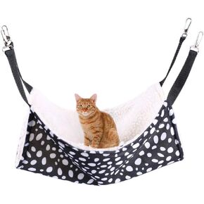 AKIRO Pet Cage Hammock, Pet Hanging Bed Round Dot Tower Zebra Leopard Pattern Warm Pet Hammock, Soft Plush Hanging Pet Cat Bed Mat Winter Warm Cotton for Kitten Cat Cage