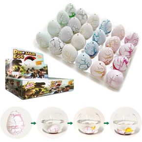 24 Pack Easter Dinosaur Eggs Hatching Dino Egg Grow in Water Crack with Assorted Color Hunting Game Easter Basket Stuffers Birthday Easter Gifts Party Favors for Toddler Kids 3-10 Boys Girls