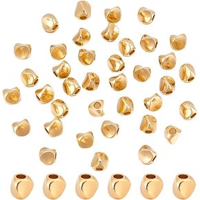 PH PandaHall 50PCS 925 Sterling Silver Beads for Jewelry Making, 4.5mm Triangle Brass Spacer Beads Long-Lasting Plated Loose Beads for Bracelet Necklace Earring Jewelry Making, Hole: 1.8mm