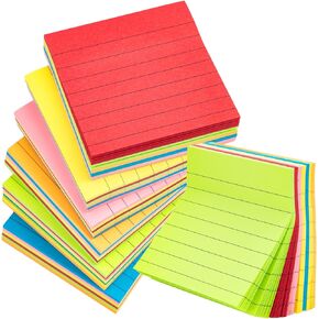 M&G 8 Pads Lined Sticky Notes Post, 1280 Sheets 3x3 inch Bright Colors Self-Stick Pads, Easy to Post for Home, Office, Notebook, 160 Sheets/pad