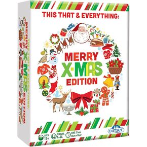 This That and Everything Party Game - Merry Christmas Edition - easy to learn, fast paced trivia card game containing 100 cards - great Christmas family game for kids and adults ages 12 and up
