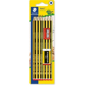 STAEDTLER 122-HB Noris Graphite Pencils with Eraser-Tip - HB (Box of 12)