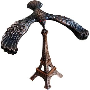 BESPORTBLE Balance Bird Alloy Balance Toy Self Balancing Eagle Eiffel Tower Model DIY Tabletop Decoration for Home Office 12.5x9.5x11cm (Red Wine)