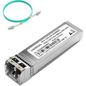 2 Pack 10GBase-SR SFP+ LC Transceiver, SFP Module Multimode 850nm SFP Transceiver 10G, up to 300 M for Cisco, Ubiquiti UniFi UF-MM-10G, Netgear etc. (with one lc to lc Fiber Cable)