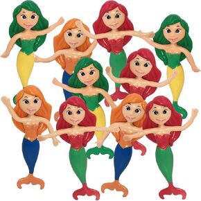 ArtCreativity Bendable Mermaid Figures, Set of 12, Bendable Toys for Kids, Mermaid Party Favors for Boys & Girls, Stress Relief Fidget Toys for Kids, Goodie Bag Stuffers, and Pinata Fillers