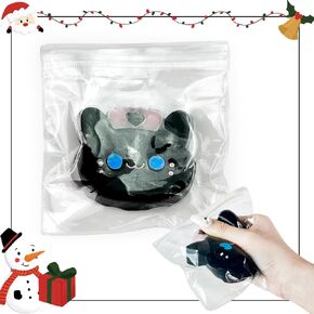Taba Squishy Toys，Cat Paw Squishy Toys，Christmas Cat Paw Squeeze Toys，Squishy Fidget Toys Silicone Squeeze Toy for Stress Relief，Cute Soft Squeeze Fidget Toys，Party Favors Gift for Adult（Black Cat）