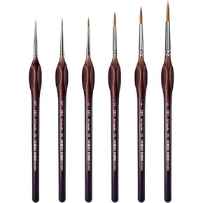 XDT#729 Micro Detail Paint Brush Artist Pin Point Painting Brushes 5 Piece #00000 Set，Acrylic Watercolor Oil, Fine Detailing Painting, Art, Scale Models, Easy Grip Triangular Handles