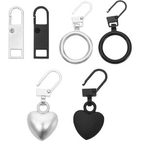 ECSiNG 18Pcs Zipper Pull Replacement Detachable Zip Pulls Zinc Alloy Zipper Puller Repair Kit Accessories for Backpacks Purses Jackets Jeans