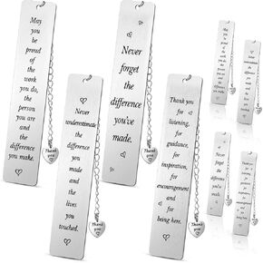8 Pcs Thank You Gifts Bookmark Make a Difference Bookmark Appreciation Gifts for Coworker Nurse Teacher Farewell Going Away Supplies