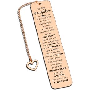 Christmas Stocking Stuffers for Teen Girls 16th 21st Birthday Gifts for Daughter from Mom Dad to My Daughter Bookmarks Valentines Day Gifts for Grown Daughter from Mother to Daughter Bookmark Gifts