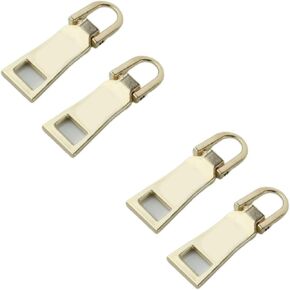 Jinshining 4Pcs Gold Zipper Pull Replacement Zipper Repair,Zipper Slider Pull Tab, for Luggage Backpack Jacket Suitcase Coat Sewing Notions and Supplies Fasteners Sewing Notions and Supplies