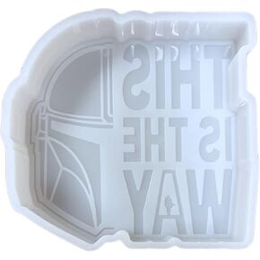 Wars This is The Way Quote Car Freshie Silicone Mold |4 x 3.75" x 0.08" inches for Scented Aroma Beads Car Candle, Soap Oven Safe to 450 F Bake Heat Resistant Yo Da Star