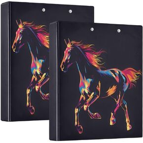 JIPONI 3 Ring Binder Cute Highland Cow 1 Inch Round Binders for Men Women Students, Cute File Organizer for Office School