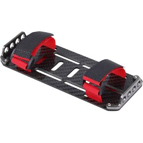 RC Car Battery Plate, RC Battery Mount Plate Portable Carbon Fiber Battery Protection Bracket Plate RC Battery Tray with Strap Tie Expansion Board Fit for Scx1 1:10 Crawler Axial Accessories