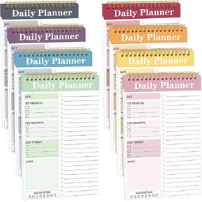 8 Pack To Do List Notepad Daily Planner Back to School 25 Page To Do List Notebook Undated Planner and Organizer Daily To Do List for Task Adults Kids Classroom Office(7.8 x 5.2 Inch,Vivid Color)