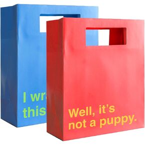 30 Watt Prank-O Novelty Gift Bags, 2 Pack, 'Well, It's not a puppy' and 'I wrapped this myself', Funny Gift Bags for Christmas, Authentic and Original Prank-O Gift Bags, Funny Holiday Gift Wrap
