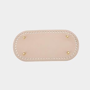 Bag Accessories Black Leather Oval Bottom Crochet Bag Bottom 25cm x 12cm x 1cm Leather Bottom Shaper Pad for Bags Base with Holes for DIY Bag Shoulder Bags Purse Making (Brown)