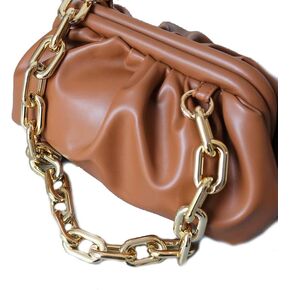 Chargances Heavy Chunky Bag Chain Strap Mental Handbag Purse Chain Thick Paperclip Bag Chain Replacement Shoulder Handle Chain Accessories with Metal Buckles for Women and Girls (Gold)