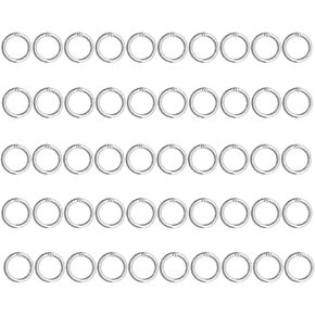 50pcs Spring O Rings Zinc Alloy Carabiner Snap Clip Spring Round Keychain for Key Chains Bag Purse Handbag