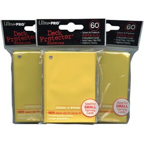 Ultra Pro Card Supplies YuGiOh Sized Deck Protector Sleeves Yellow 60Count X3