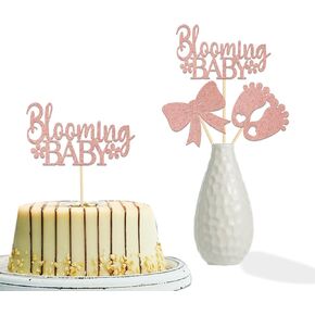 12PCS Blooming Baby Centerpiece Sticks Baby Shower Party Supplies, Floral Theme Baby Shower Decorations, Gender Reveal Party Decor For Girl/Boy Baby Shower Party Decor
