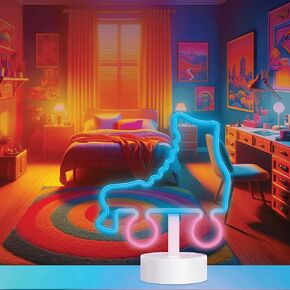 Neon Desktop Roller Skate LED Light, 3AA Battery Powered, Festive Design, Gift for Holiday, Battery Operated Neon Light, Room Decor, Birthday Gift for Kids/Adult, Neon Effect Desk lamp