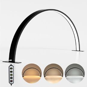 Charme Princesse 30in Half Moon Lamp 48W Half Moon Nail Desk Lamp 1600 Lumen LED Lash Light 3 Color Temperature Lash Lamp for Lashes Eyelash Extensions Tattoo Skin Care (White) M18S-12-US