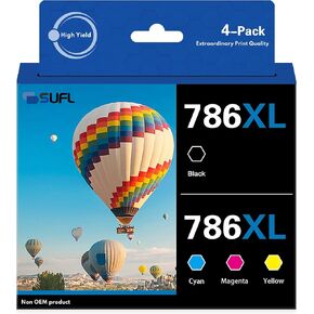 T786 T786XL Remanufactured Ink Cartridges (4-Pack) - SFL Compatible Replacement for T786 T786XL Ink Cartridge with Workforce Pro WF-4630 WF-5690 WF-5190 WF-5620 WF-5110 Printer