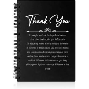 Thank You Hardcover 160 Pages Spiral Notebook, Appreciation Gifts for Boss Leader Supervisor, Thank You Gifts for Teacher Social Worker School Counselors, Friend Coworker Gratitude Gifts