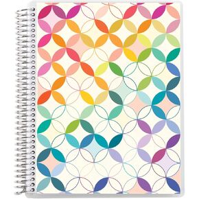 Erin Condren 8.5" X 11" Spiral Bound Productivity Notebook - Mid Century Circles, 160 Lined Page & To Do List Organizer Notebook, 80Lb Thick Paper, Stickers Included