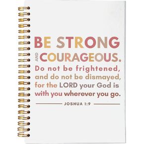Joshua 1 9 Christian Notebook Journal, Bible Journaling Notebook, Gratitude Prayer Journal Notebook, Inspirational Christian Gifts for Women, Spiral Bound 5.5x8.3