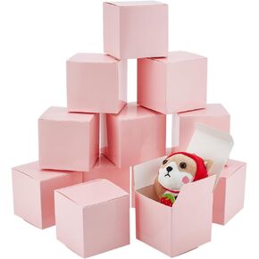 PH PandaHall 30pcs Small Paper Boxes 3x3x3 Inch Gift Cardboard Boxes Mini Gift Boxes with Lid Paper Gift Packaging Box Foldable Treat Tiny Ring Earring Favor Jewelry Boxes for Party