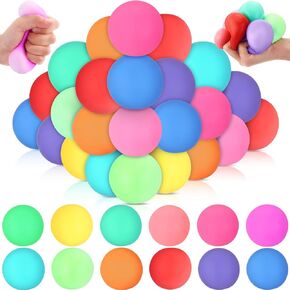 96 Pack Slow Rising Stress Ball for Adults and Kids Squeeze 2.4 inch Ball Stretchy Fidget Ball for Anxiety Stress Relief Sensory Fidget Toy for Autism ADHD Children Classroom Prizes Box Toy(48 Pack)