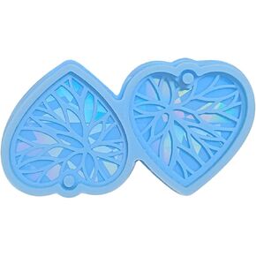 Earring Holographic Silicone Mold Keychain Crystal Epoxy Resin Mold Heart Pendants Jewelry Making Casting Mold