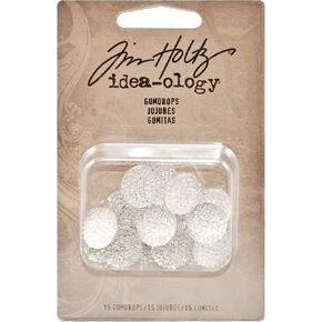Tim Holtz Idea-ology Gumdrops 15-Pack, 1/2 Inch Each, Silver (TH93183)