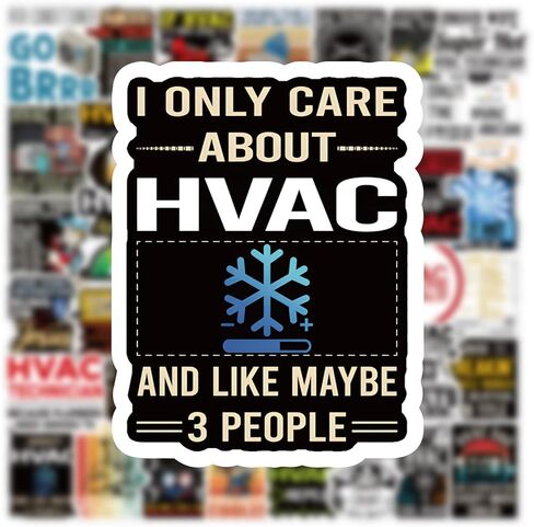 مجموعة 56 قطعة من ملصقات HVAC، ملصقات جمالية مقاومة للماء من الفينيل لزجاجة المياه، الكمبيوتر المحمول، الهاتف، لوح التزلج، سجل القصاصات، ممتص الصدمات للأطفال والمراهقين والبالغين من أجل ديكور مستلزمات الحفلات in Kuwait