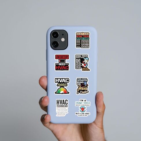 مجموعة 56 قطعة من ملصقات HVAC، ملصقات جمالية مقاومة للماء من الفينيل لزجاجة المياه، الكمبيوتر المحمول، الهاتف، لوح التزلج، سجل القصاصات، ممتص الصدمات للأطفال والمراهقين والبالغين من أجل ديكور مستلزمات الحفلات in Kuwait