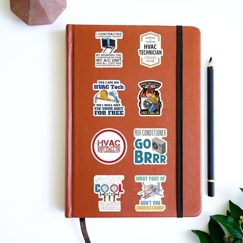 مجموعة 56 قطعة من ملصقات HVAC، ملصقات جمالية مقاومة للماء من الفينيل لزجاجة المياه، الكمبيوتر المحمول، الهاتف، لوح التزلج، سجل القصاصات، ممتص الصدمات للأطفال والمراهقين والبالغين من أجل ديكور مستلزمات الحفلات in Kuwait