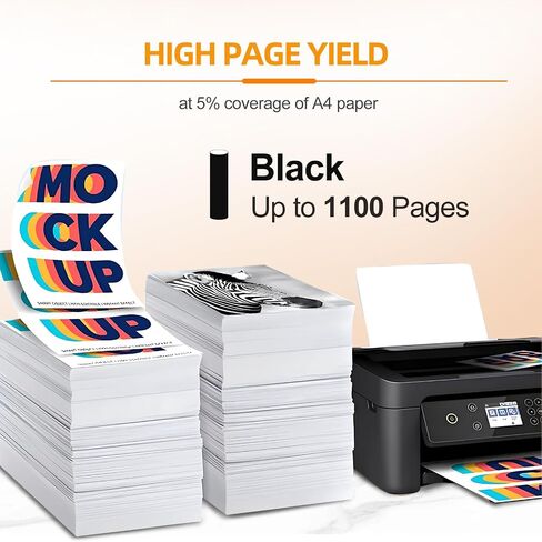 702XL Black Remanufactured Ink Cartridges for Epson 702XL Black 702 Ink Cartridge Work with Epson Workforce Pro WF-3733 WF-3720 WF-3730 (2 Black) in Saudi Arabia