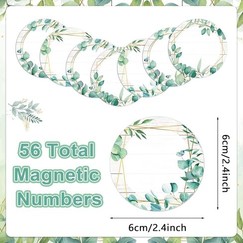 chiazllta 56Pcs Numbers Magnetic Accents Round Whiteboard Magnets Cutouts for Classroom Eucalyptus Blank Magnetic Numbers for Bulletin Board Dry Erasable Magnets for School Office Home Labels Supplies in Saudi Arabia