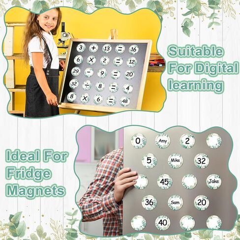 chiazllta 56Pcs Numbers Magnetic Accents Round Whiteboard Magnets Cutouts for Classroom Eucalyptus Blank Magnetic Numbers for Bulletin Board Dry Erasable Magnets for School Office Home Labels Supplies in Saudi Arabia